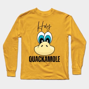 Holy Quackamole Curious Big Nose Funny Face Cartoon Emoji Long Sleeve T-Shirt